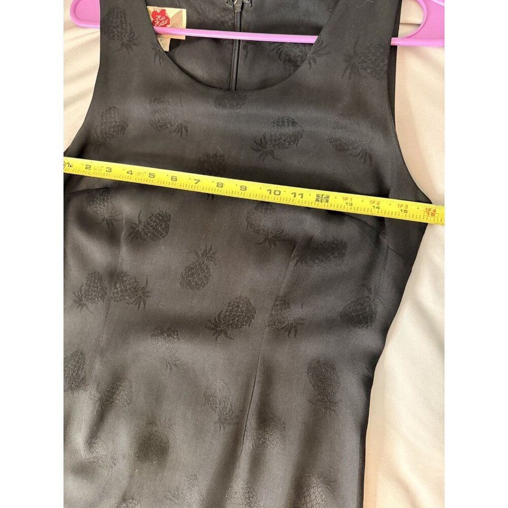 Hilo Hattie Black Sleeveless Midi Dress Hawaii Resort Cruise Vacation Size 6 - Picture 6 of 10